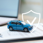 Car on warranty documents with a protection shield icon, representing warranty reimbursements.