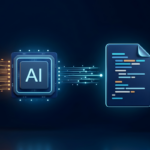 Artificial intelligence chip consolidating multiple digital files into a single master document via data lines.